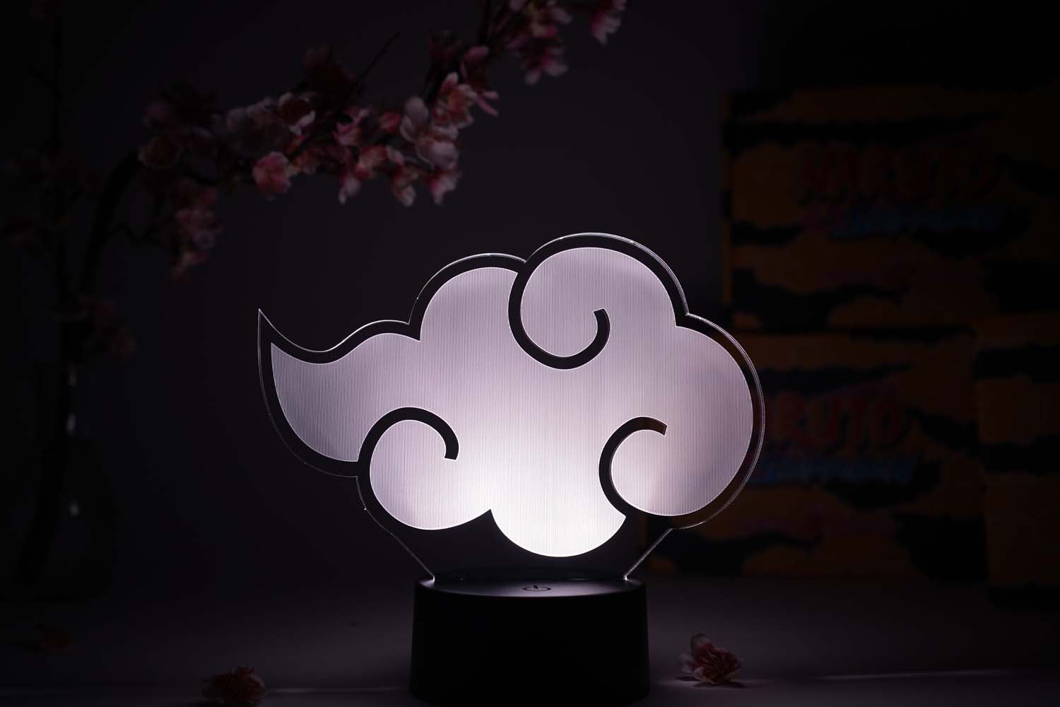 Luminária da Akatsuki Nuvem de Parede Rgb Gamer Naruto LED