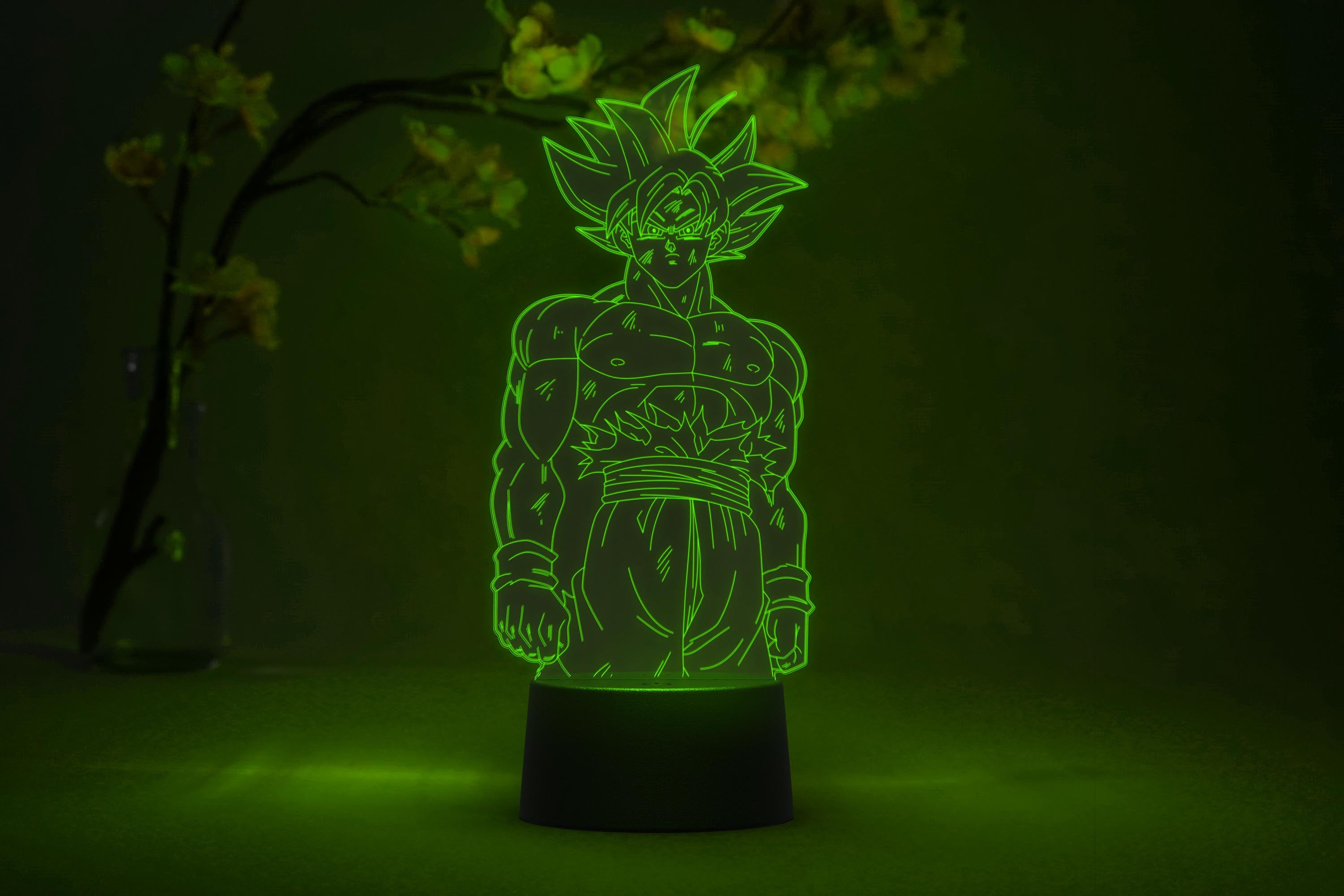 Otaku Lamps Goku Ultra Instinct Dragon Ball Super - Figura de lámpara de  anime, luz nocturna, 16 colores RGB LED, control remoto, decoración de